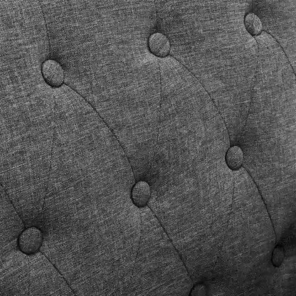 LUE BONA Mid-Century Modern Upholstered Linen Fabric Button Tufted Accent Chair - 28.5 W X 27.25 D X 33.75 H