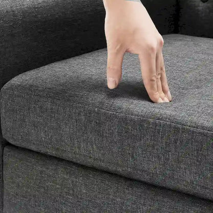 LUE BONA Mid-Century Modern Upholstered Linen Fabric Button Tufted Accent Chair - 28.5 W X 27.25 D X 33.75 H