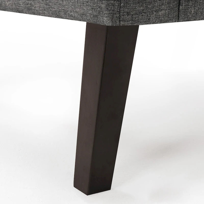 LUE BONA Mid-Century Modern Upholstered Linen Fabric Button Tufted Accent Chair - 28.5 W X 27.25 D X 33.75 H