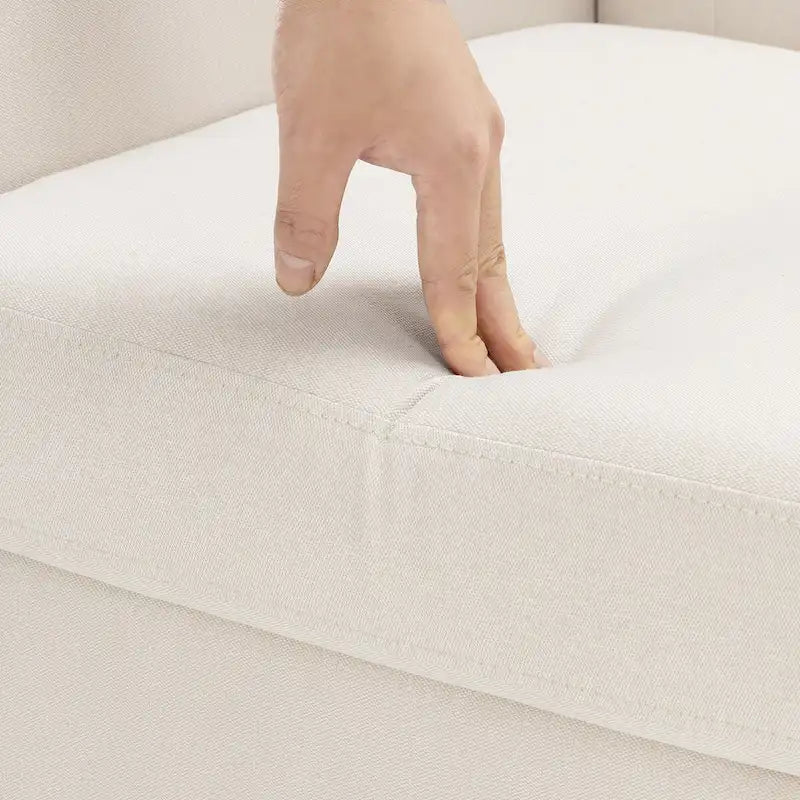 LUE BONA Mid-Century Modern Upholstered Linen Fabric Button Tufted Accent Chair - 28.5 W X 27.25 D X 33.75 H