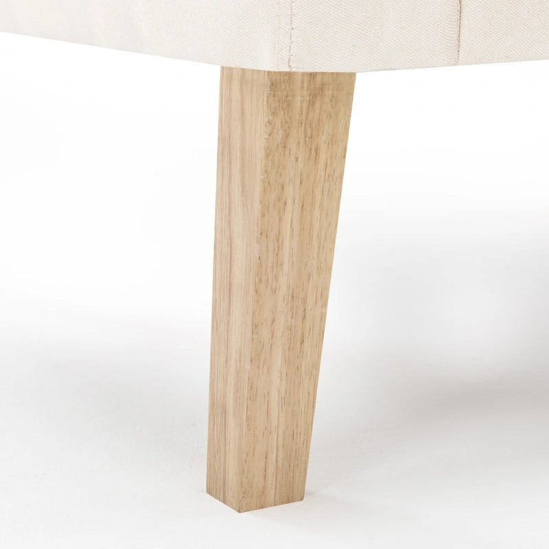 LUE BONA Mid-Century Modern Upholstered Linen Fabric Button Tufted Accent Chair - 28.5 W X 27.25 D X 33.75 H