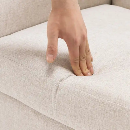 LUE BONA Mid-Century Modern Upholstered Linen Fabric Button Tufted Accent Chair - 28.5 W X 27.25 D X 33.75 H