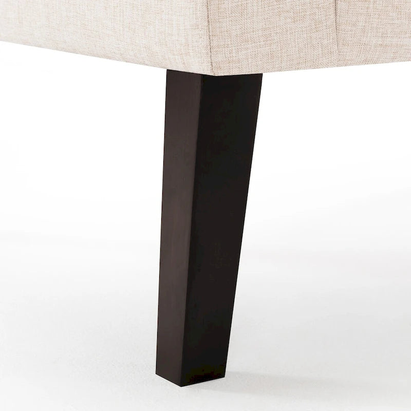 LUE BONA Mid-Century Modern Upholstered Linen Fabric Button Tufted Accent Chair - 28.5 W X 27.25 D X 33.75 H