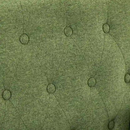 LUE BONA Mid-Century Modern Upholstered Linen Fabric Button Tufted Accent Chair - 28.5 W X 27.25 D X 33.75 H