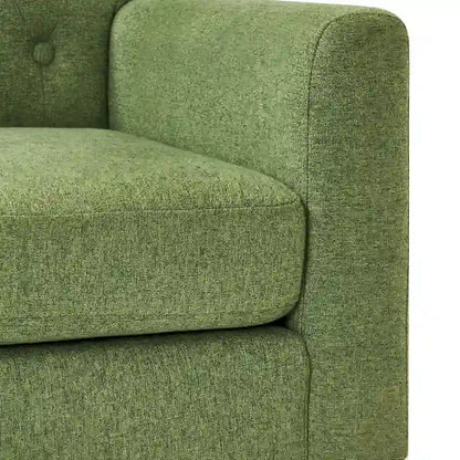 LUE BONA Mid-Century Modern Upholstered Linen Fabric Button Tufted Accent Chair - 28.5 W X 27.25 D X 33.75 H