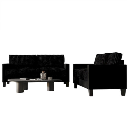 CraftPorch Corduroy Mid-Century Modern Velvet Upholstered 2-Piece Living Room Set