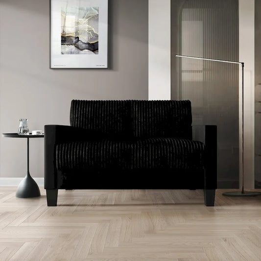 CraftPorch Corduroy Mid-Century Modern Velvet Upholstered 2-Piece Living Room Set