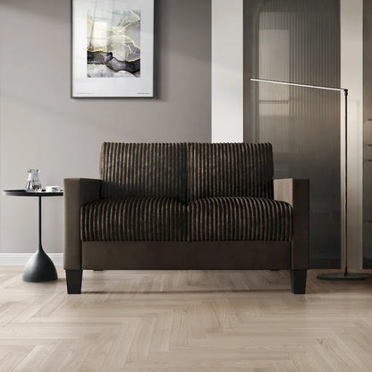 CraftPorch Corduroy Mid-Century Modern Velvet Upholstered 2-Piece Living Room Set