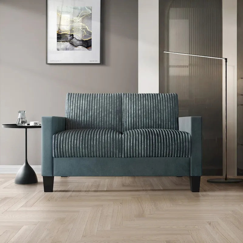 CraftPorch Corduroy Mid-Century Modern Velvet Upholstered 2-Piece Living Room Set