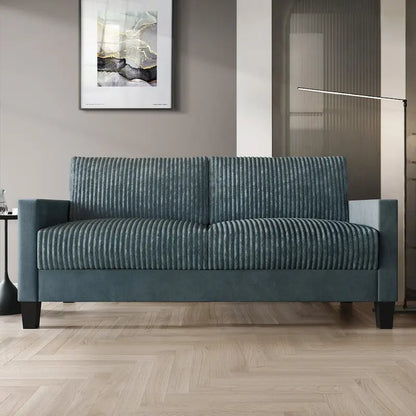 CraftPorch Corduroy Mid-Century Modern Velvet Upholstered 2-Piece Living Room Set