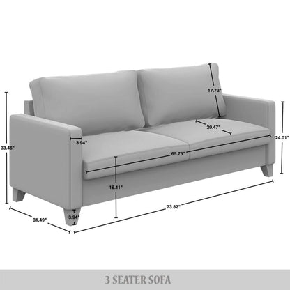 CraftPorch Corduroy Mid-Century Modern Velvet Upholstered 2-Piece Living Room Set