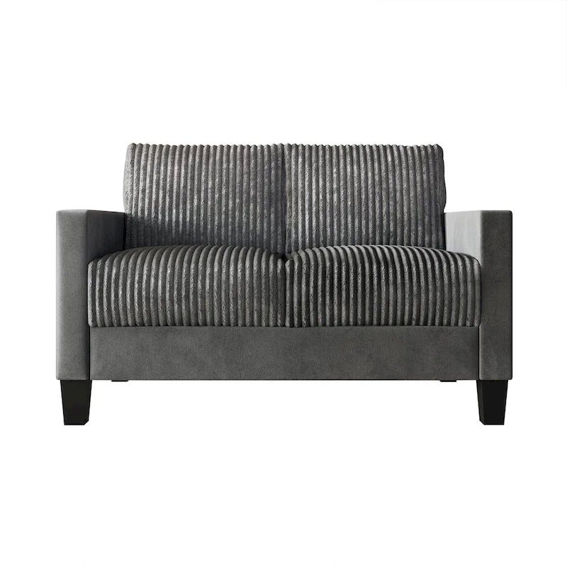 CraftPorch Corduroy Mid-Century Modern Velvet Upholstered 2-Piece Living Room Set