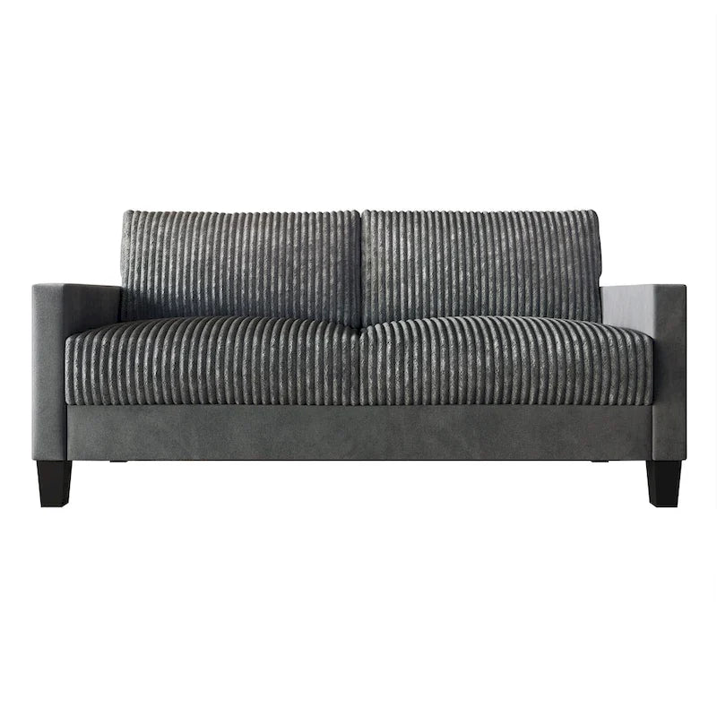 CraftPorch Corduroy Mid-Century Modern Velvet Upholstered 2-Piece Living Room Set