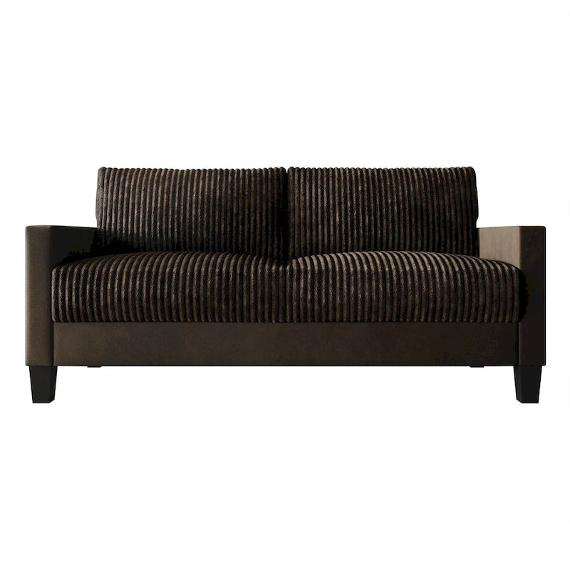 CraftPorch Corduroy Mid-Century Modern Velvet Upholstered 2-Piece Living Room Set