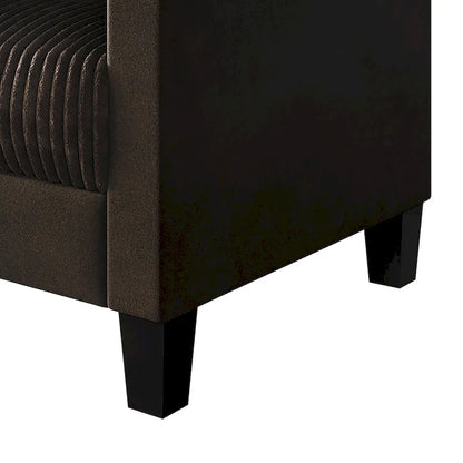 CraftPorch Corduroy Mid-Century Modern Velvet Upholstered 2-Piece Living Room Set