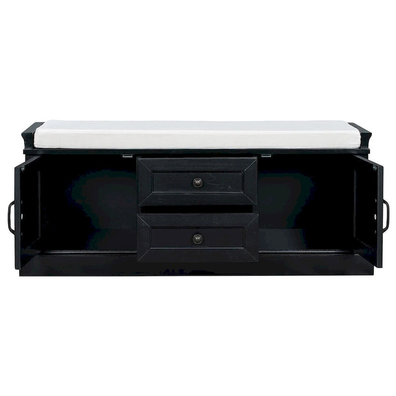 Storage Bench Shoe Bench with Removable Cushion for Living Room
