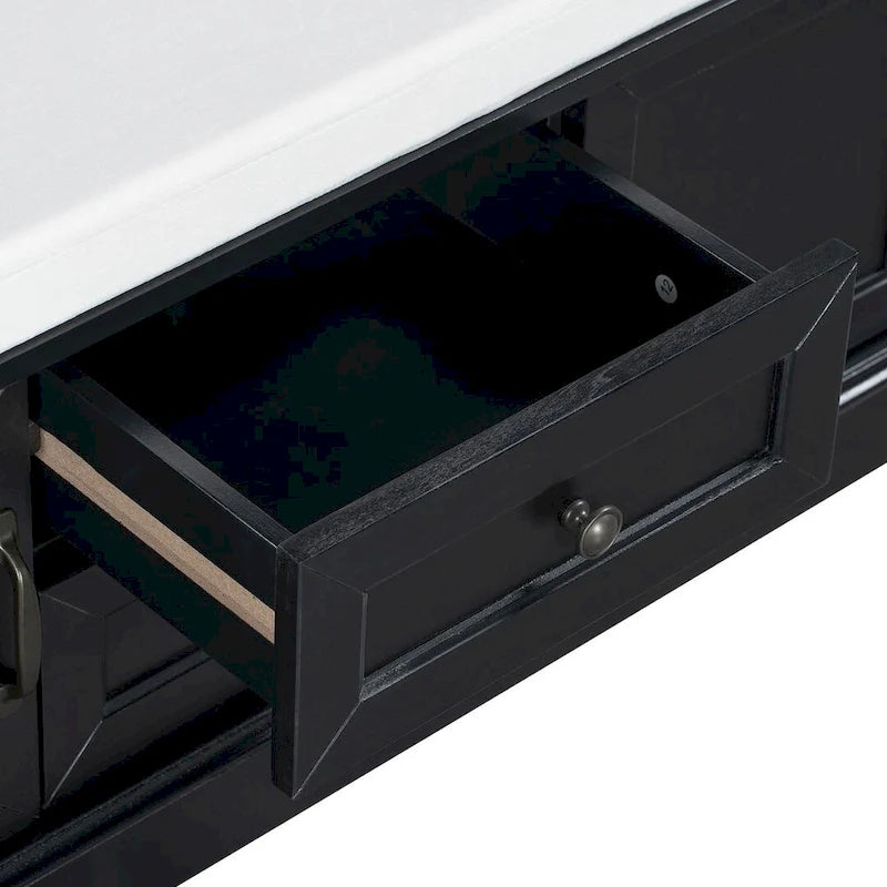 Storage Bench Shoe Bench with Removable Cushion for Living Room