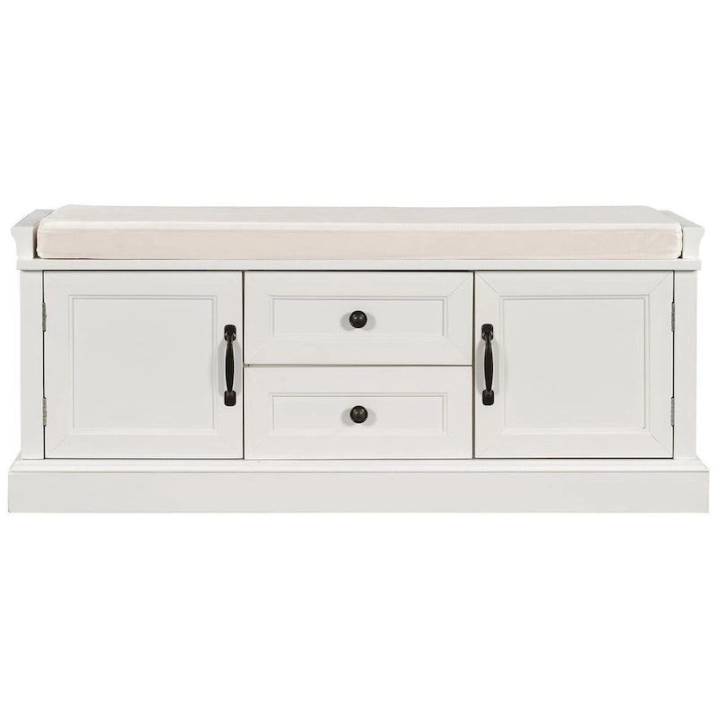 Storage Bench Shoe Bench with Removable Cushion for Living Room