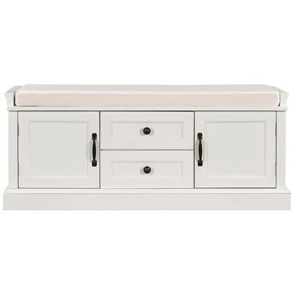 Storage Bench Shoe Bench with Removable Cushion for Living Room