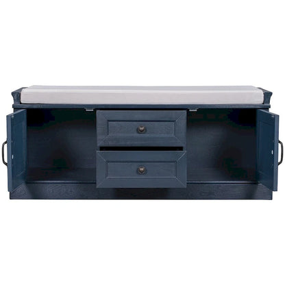 Storage Bench Shoe Bench with Removable Cushion for Living Room