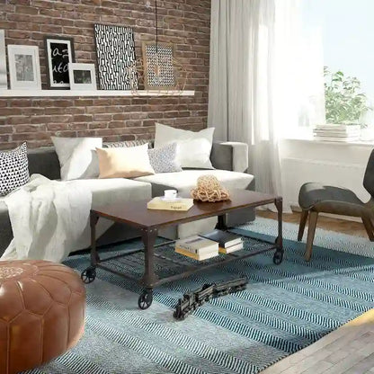 Furniture of America Gace Urban Oak 48-inch Casters Coffee Table