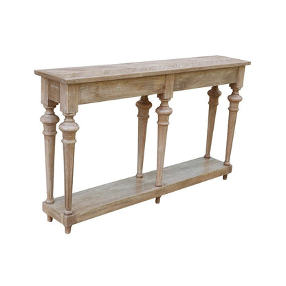 Arin 60-inch Traditional Turned Leg Console Table, Mango Hardwood