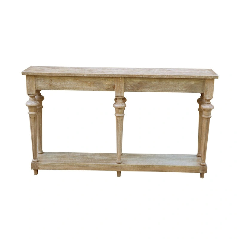 Arin 60-inch Traditional Turned Leg Console Table, Mango Hardwood