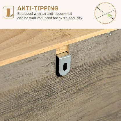 HOMCOM Sideboard with Solid Wood Countertop, Modern Kitchen Storage Cabinet, Coffee Bar Cabinet with 3 Drawers