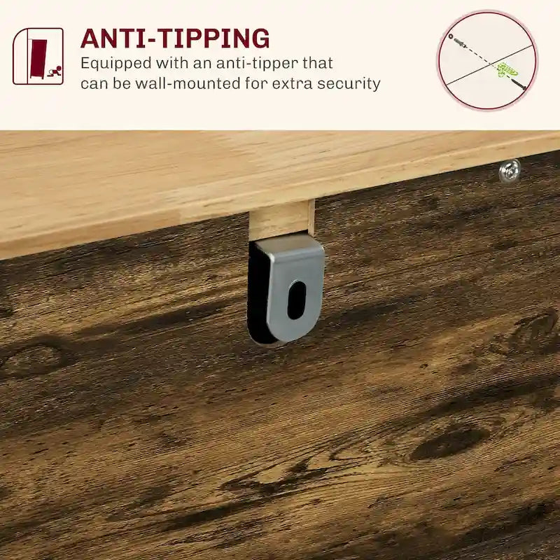 HOMCOM Sideboard with Solid Wood Countertop, Modern Kitchen Storage Cabinet, Coffee Bar Cabinet with 3 Drawers