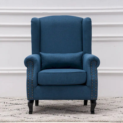 Upholstered Trim Wingback Armchair with Nailhead Trim