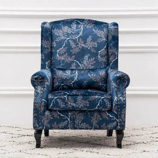 Upholstered Trim Wingback Armchair with Nailhead Trim
