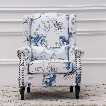 Upholstered Trim Wingback Armchair with Nailhead Trim