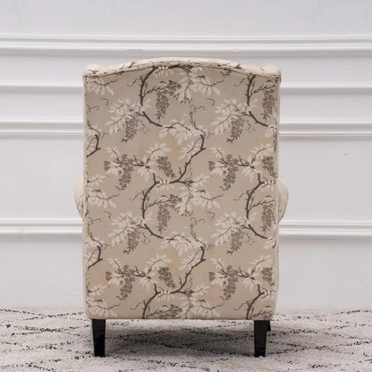 Upholstered Trim Wingback Armchair with Nailhead Trim