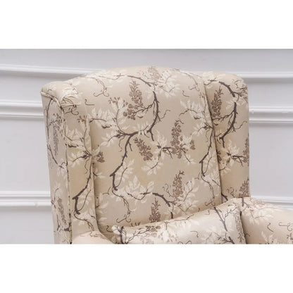 Upholstered Trim Wingback Armchair with Nailhead Trim