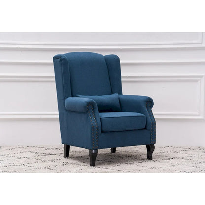 Upholstered Trim Wingback Armchair with Nailhead Trim