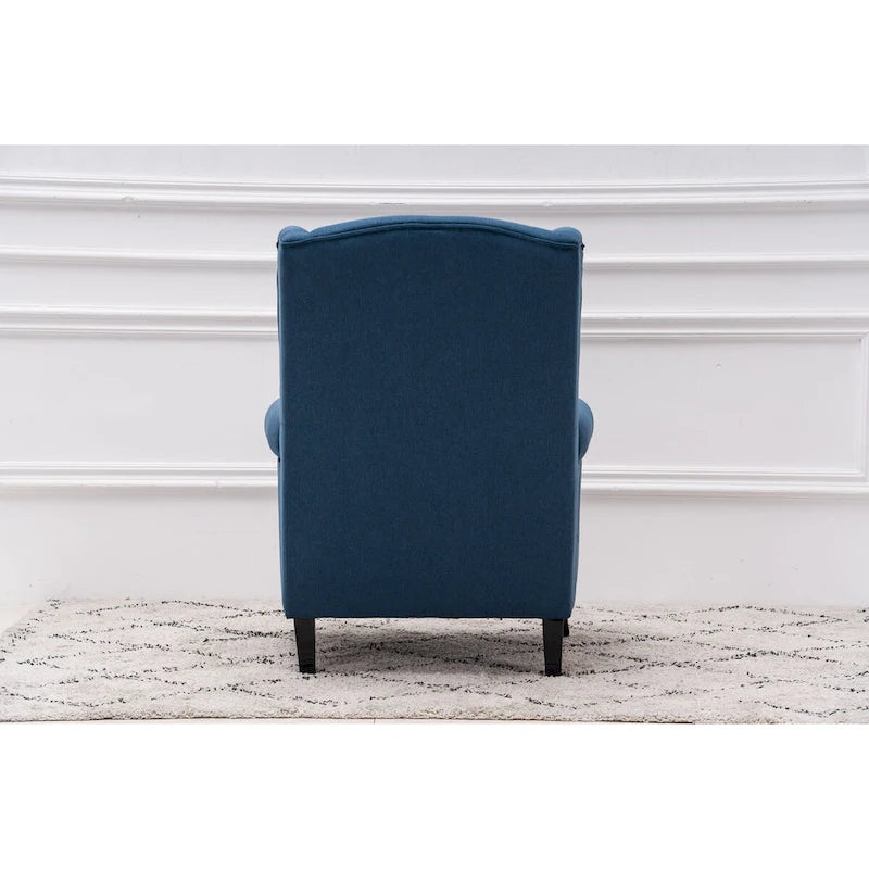 Upholstered Trim Wingback Armchair with Nailhead Trim