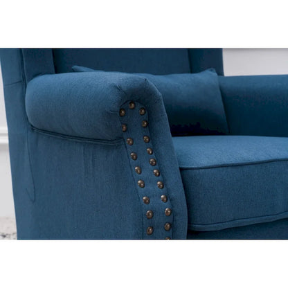 Upholstered Trim Wingback Armchair with Nailhead Trim