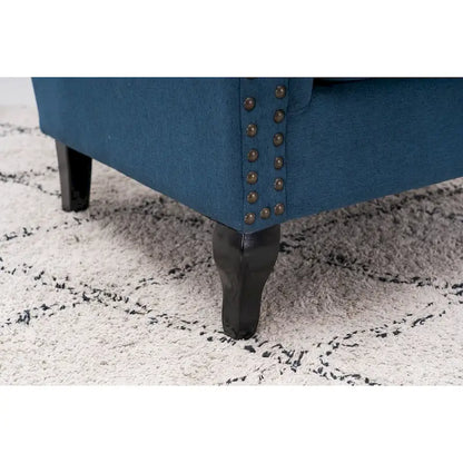 Upholstered Trim Wingback Armchair with Nailhead Trim