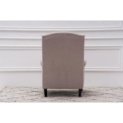 Upholstered Trim Wingback Armchair with Nailhead Trim