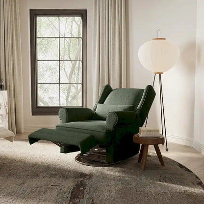 Swivel Recliner Chair with Extra Large Footrest, Grey