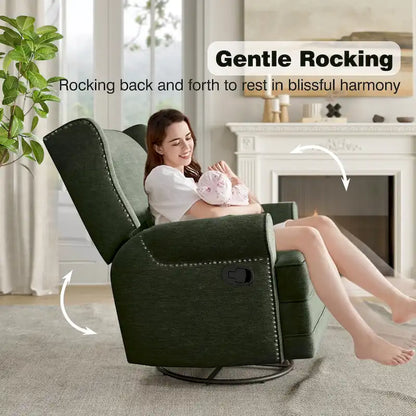 Swivel Recliner Chair with Extra Large Footrest, Grey