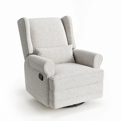 Swivel Recliner Chair with Extra Large Footrest, Grey