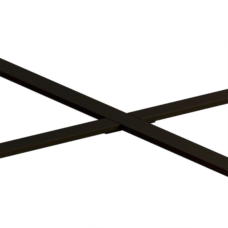 Wood Round Coffee Table with Cross Legs Base