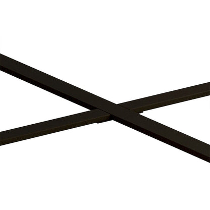 Wood Round Coffee Table with Cross Legs Base