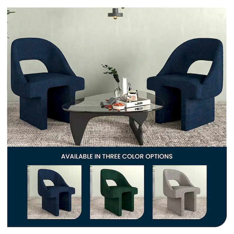 Boucle Modern Elegant Upholstered Accent Chair with MDF Wood Frame for Home Office Living Room & Bedroom