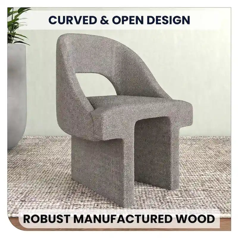 Boucle Modern Elegant Upholstered Accent Chair with MDF Wood Frame for Home Office Living Room & Bedroom