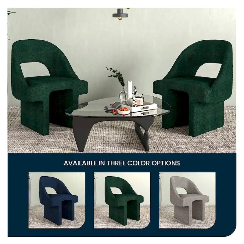 Boucle Modern Elegant Upholstered Accent Chair with MDF Wood Frame for Home Office Living Room & Bedroom