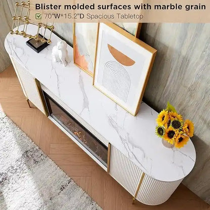 70 Modern Luxury Fireplace TV Stand, Entertainment Center, TV Console