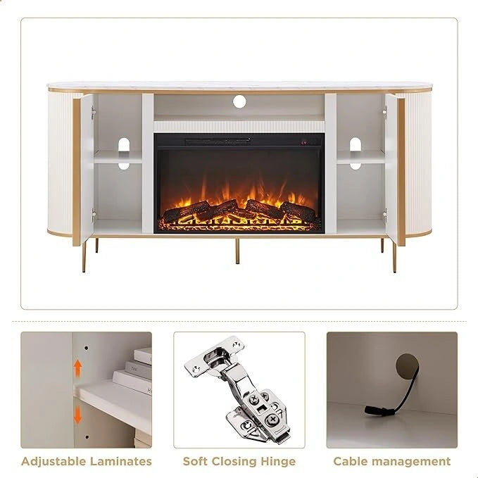 70 Modern Luxury Fireplace TV Stand, Entertainment Center, TV Console