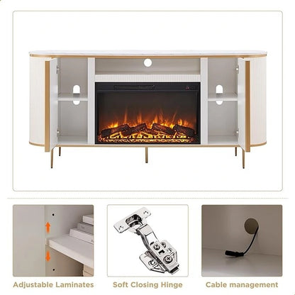 70 Modern Luxury Fireplace TV Stand, Entertainment Center, TV Console